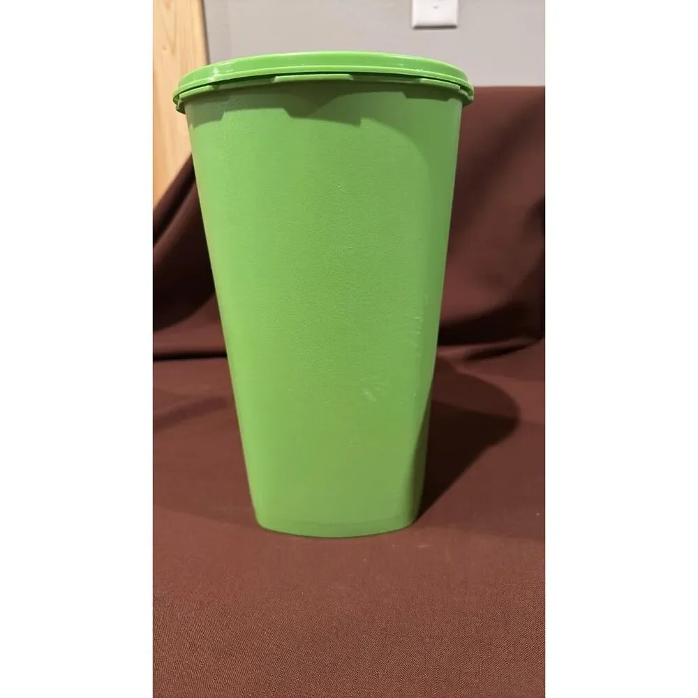 Vintage 70's Tupperware Servalier Apple Green 1222 Tall Storage Container
